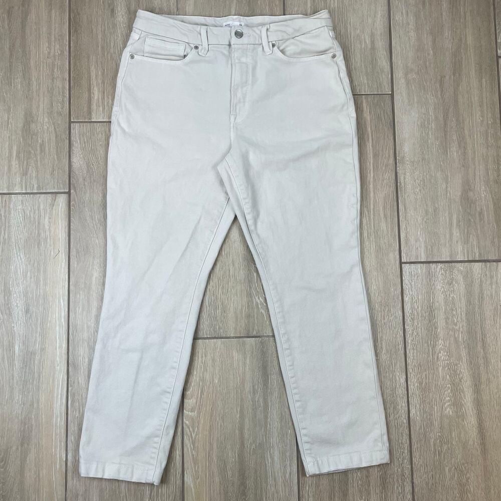 Good American Good Curve Cropped Jeans Women's 12/31 Ivory High Rise Straight - Picture 1 of 8